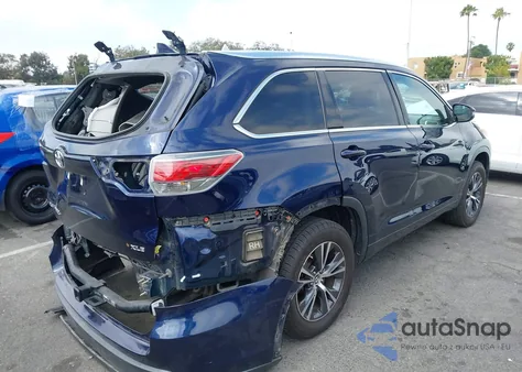 2016 Toyota Highlander Xle z USA, uszkodzony, nr VIN 5TDKKRFH4GS159857